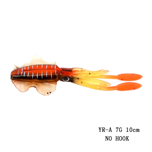 ORJD Trolling Lure Soft Squid Lure 7g 15g 20g 60g Luminous UV Squid Jig For Sea Fishing Boat Fishing Wobbler Bait For Snapper 1 PIECE 7G 10CM