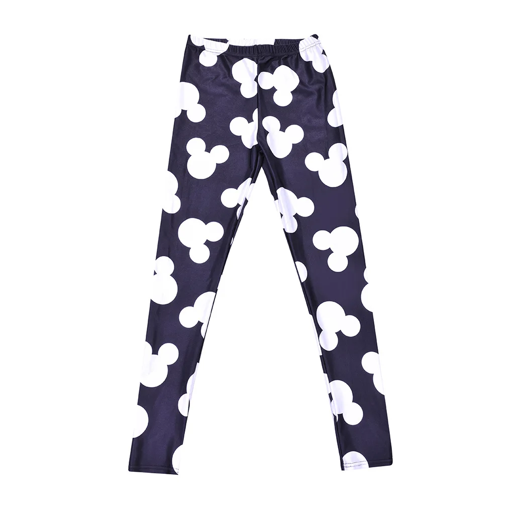 Disney Stretch Pants Mickey Mouse Printed Tight Hip Lift Women Ankle-Length Leggings Fitness High Waist Elastic Push Up Trousers
