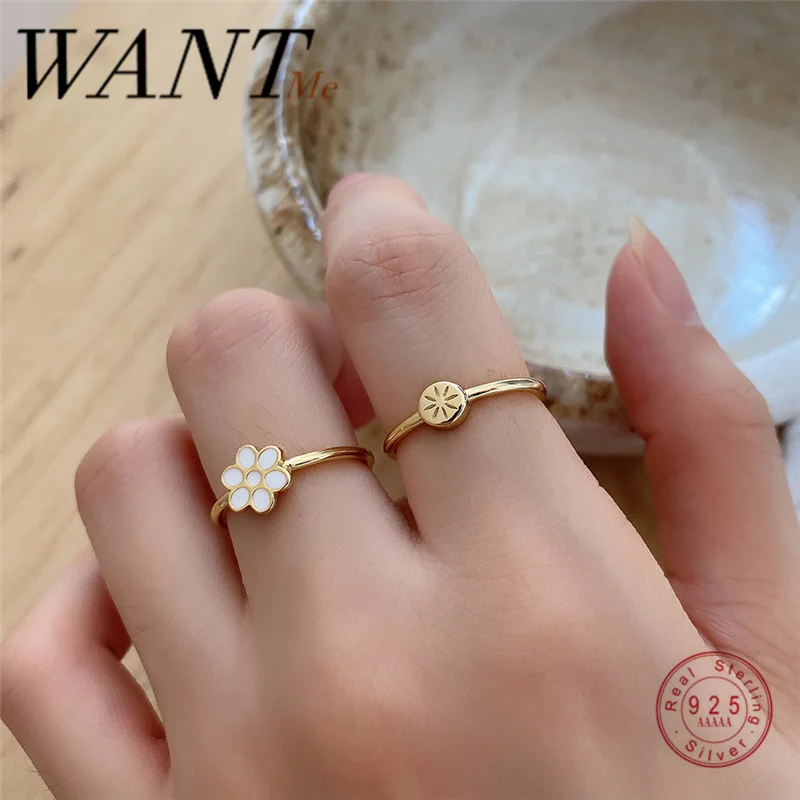 Женское кольцо WANTME из серебра 925 пробы минималистичное креативное Открытое в