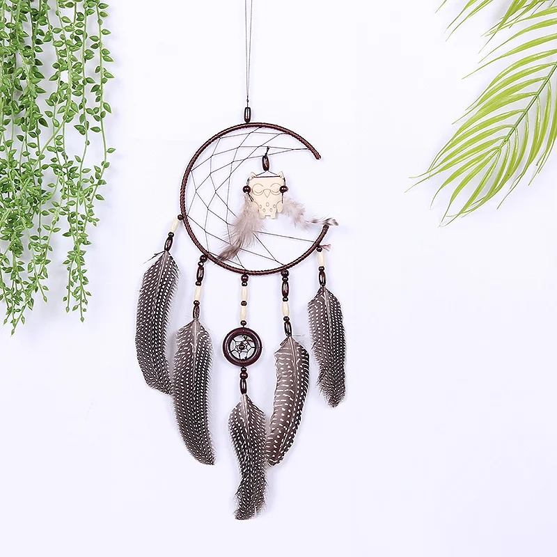 

Owl Dream Net Bedroom Decorating Vintage Moon Dream Net Home Ornaments Wall Hanging Wall Ornament Dream-Net Wall Charm