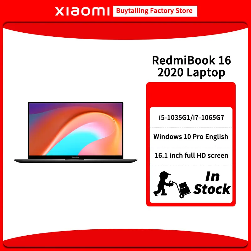 Оригинальный Xiaomi RedmiBook 16 2020 ноутбук межядерный i5-1035G1/i7-1065G7 GeForce MX350 Windows 10 Pro на