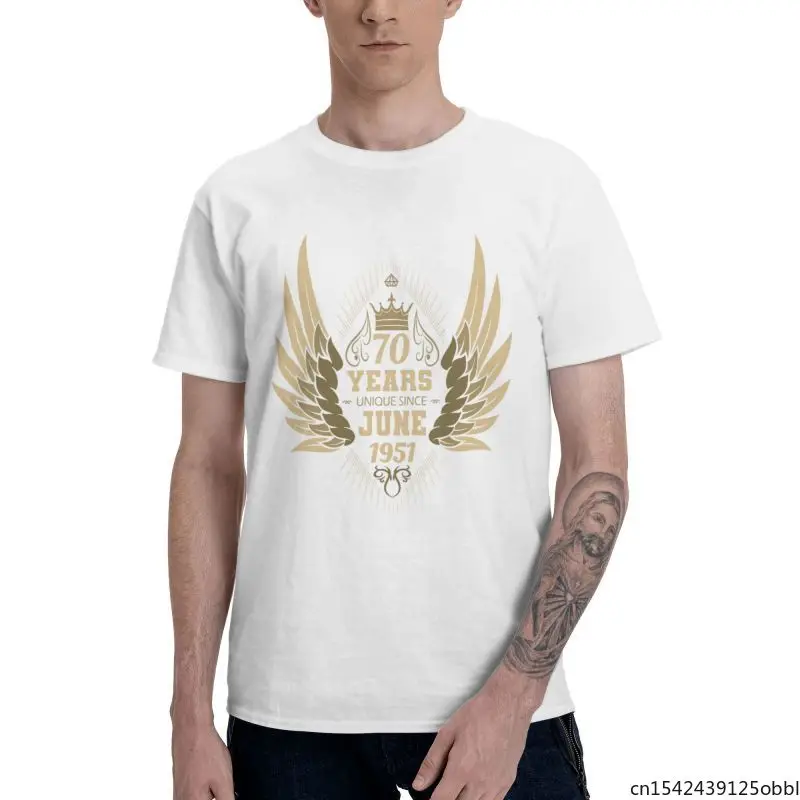 Birthday Since June 1951 Men Print T-shirts Fashion Short Sleeve 70th 70 Years Old Unisex Summer Trend | Мужская одежда
