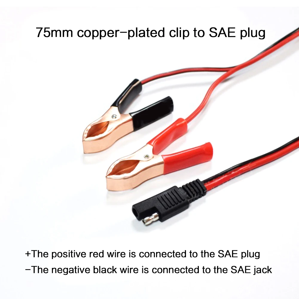 배터리 악어 클립 케이블 하네스, SAE 빠른 연결 해제 플러그, 14AWG, 36cm, 2 핀