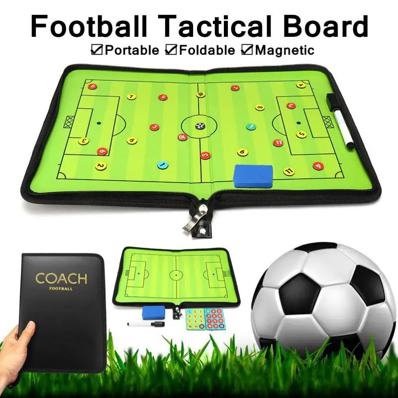 Updated Foldable Tactic Soccer Board Magnetic Soccer Scoreboard Soccer Training Coach Clipboard Soccer Table