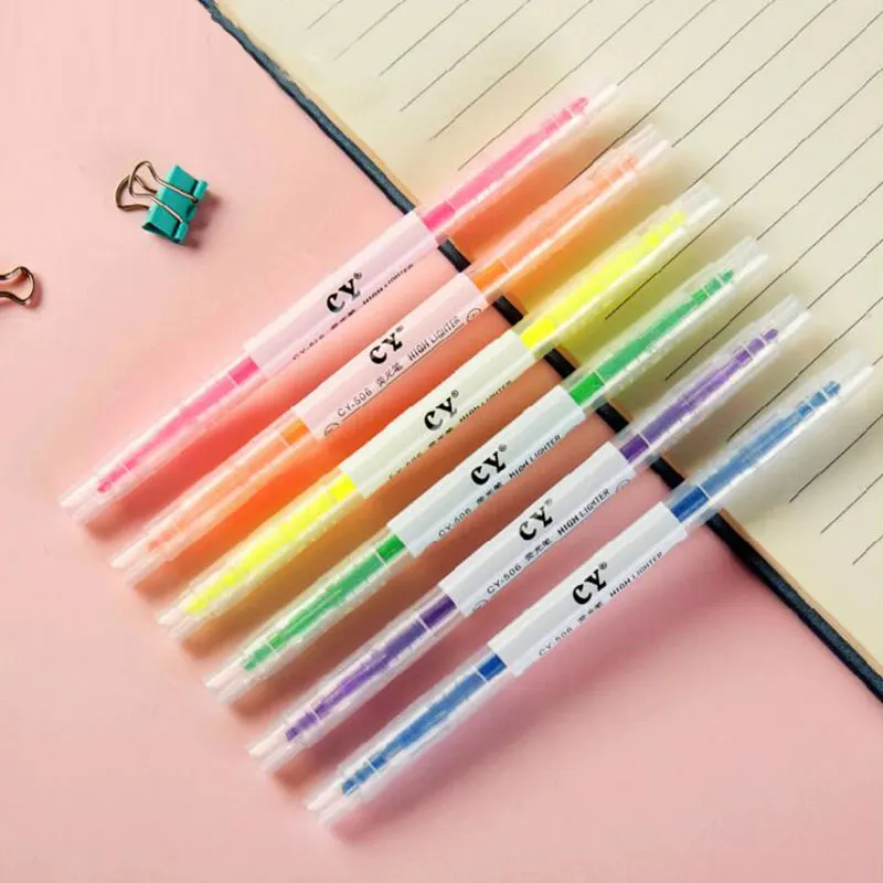 Двойной наконечник кисти Маркер ручки хайлайтер Fineliners надписи каллиграфия маркеры рисования школьные наборы для рисования двойной маркер ручка