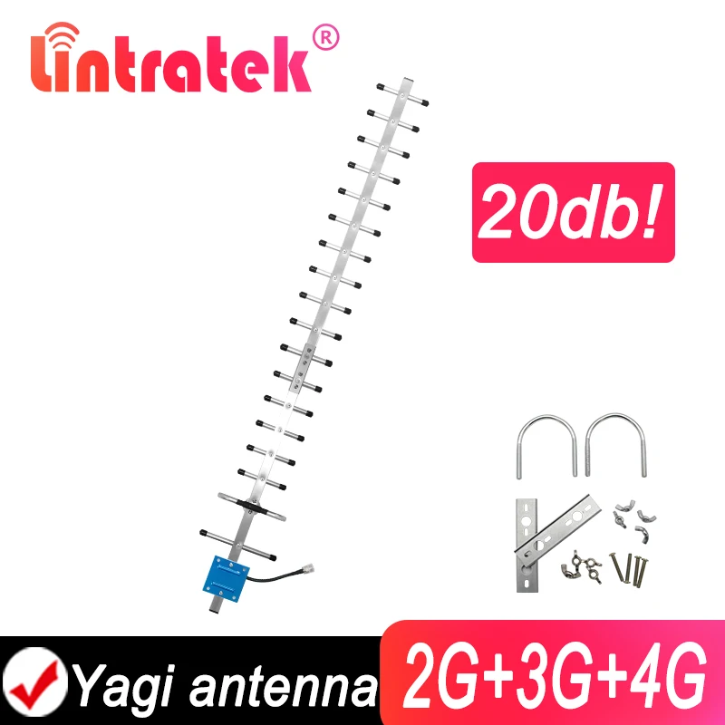 20db External Yagi Antenna For 2g 3g 4g GSM UMTS LTE WCDMA CDMA 850 1800 900 2100 2600 2300 1900 1700 Mobile Signal Repeater 2 ways rf 400 500mhz uhf band two way radio divider cdma signal repeater power splitter