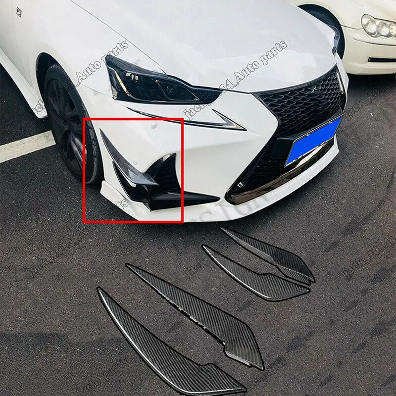 Настоящее углеродное волокно передний бампер сплиттер Fin крыло для 2017-2018 LEXUS IS200T