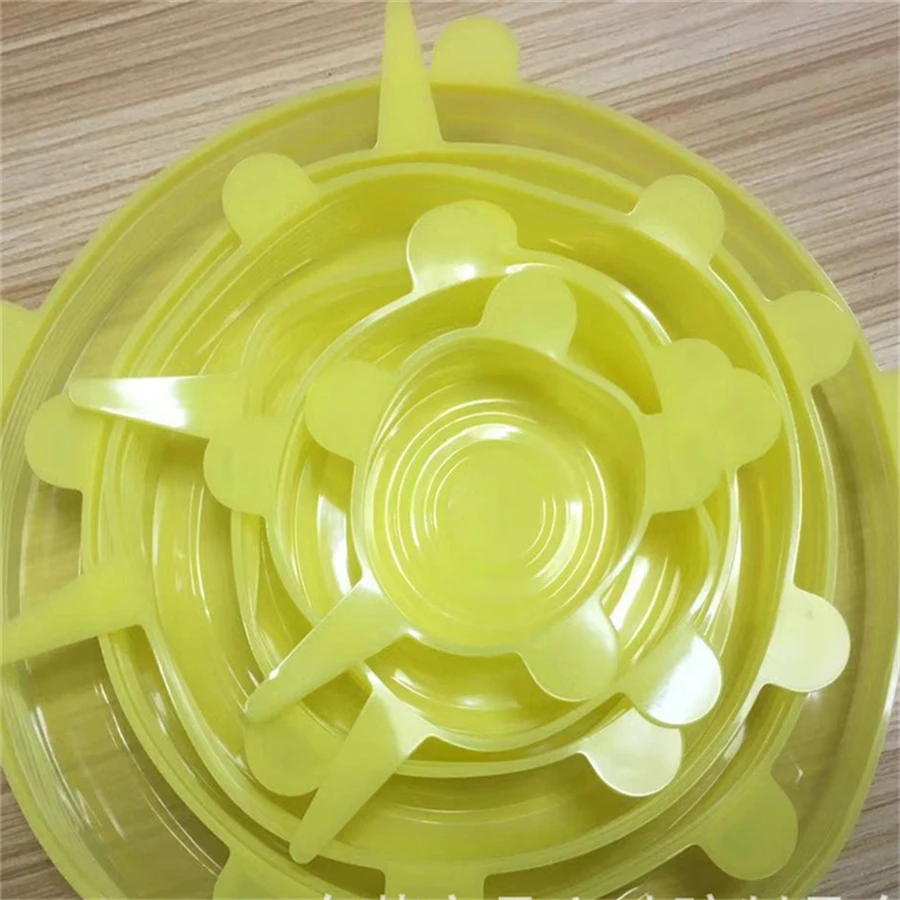 Kitchen Accessories 6PCS Universal Silicone Food Silicone Cover Caps for Food Eco-friendly Cookware Silicone Stretch Lids