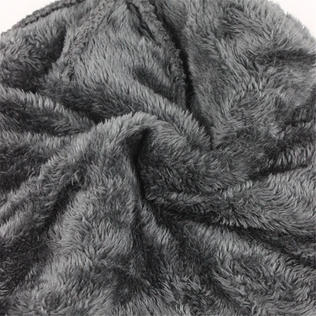 Зимняя флисовая мужская шапка, шарф, набор, Ретро стиль, одноцветная шапочка, шапка, воротник, набор плюс бархат, толстая вязаная шапка и глушитель, теплый шарф для улицы