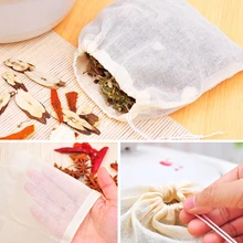 10x15 см пустой ароматизированный хлопковый чайный пакетик чайное хранилище специй мешок с кулиской травы суп Infuser мешок лекарственный фильтр для травяного настоя сумки