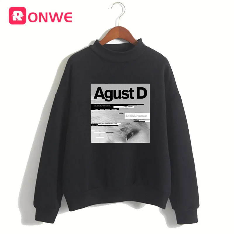 Модная женская толстовка Agust D 90s Harajuku Ullzang зимняя флисовая Розовая Толстовка