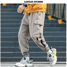 LT Studio, осенние мужские брюки карго,, хип-хоп Уличная одежда, мужские повседневные свободные шаровары, Мужские штаны для бега с боковыми карманами