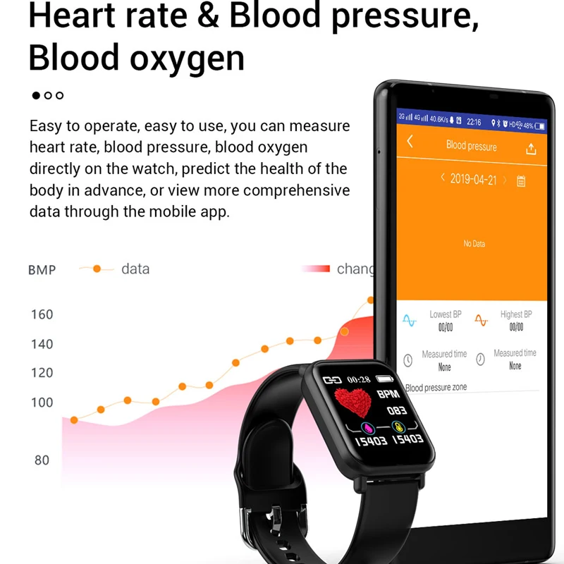  Bluetooth 5.0 Smart Watch Men Waterproof IP68 Smartwatch Women Blood Pressure Activity Tracker Watc - 4000390044653
