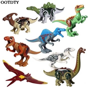

8pcs Dinosaur Building Blocks Toys,Buildable Dinosaur Building Blocks Figures T Rex,Triceratops, Velociraptor