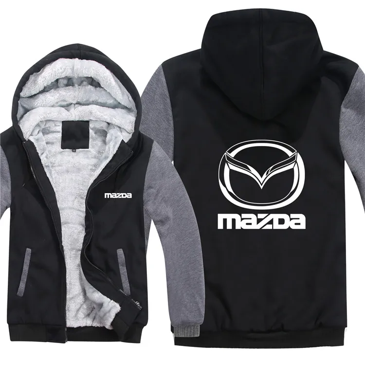 Mazda толстовки зимняя мужская куртка унисекс Повседневная шерстяная подкладка флисовое Мужское пальто Mazda толстовки пуловер