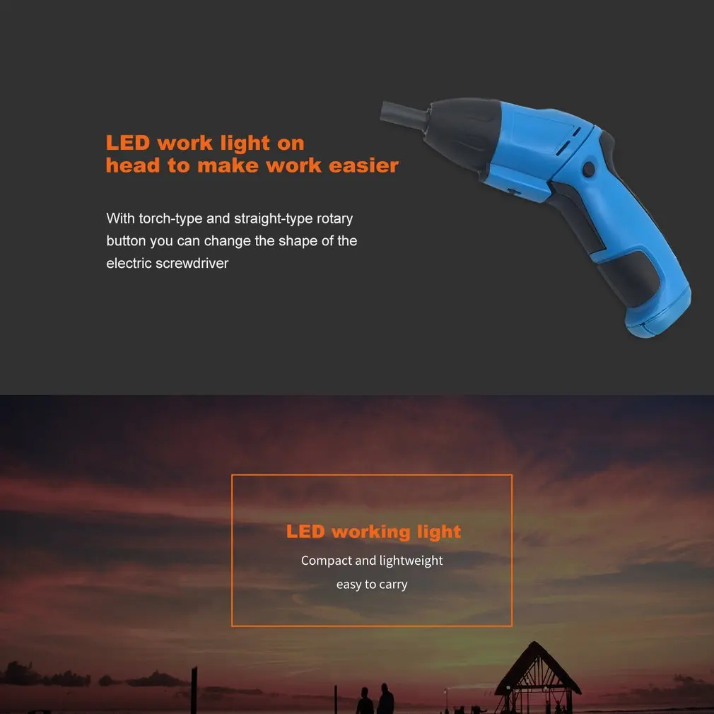 X- POWER Battery Operated Cordless Electric Screwdriver Driver Bits Drill Blue Home Useful Multi Hand Tool