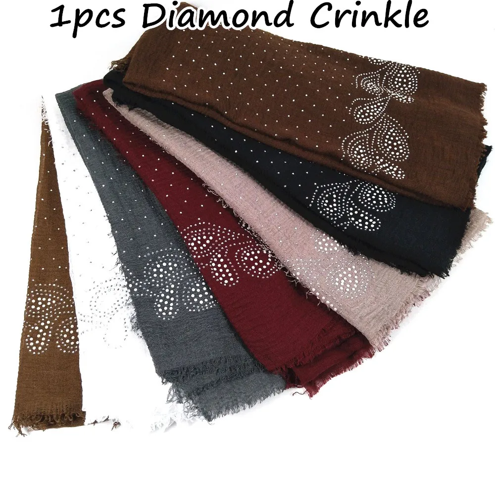 

H41 High quality diamond bubble chiffon hijab wrap shawl women scarf scarves wrap headband 180*75cm bead rainstone shawl