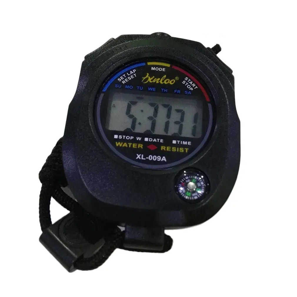Портативный ABS счетчик времени цифровой lcd спортивный секундомер профессиональный водонепроницаемый спортивный хронограф прочный таймер