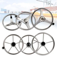 Морская нержавеющая лодка из нержавеющей стали 3/5 спиц рулевое колесо с ручкой серебряный диаметр для морской яхты