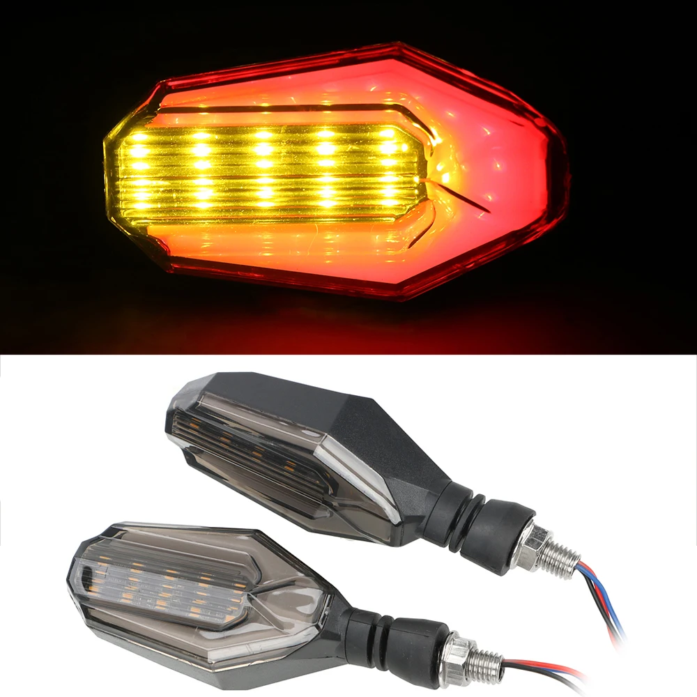 LEEPEE 2 шт./компл. 18LED мотоцикл поворотные сигнальные огни мото сигнальные огни хвостовой индикатор сверх яркие лампы двухцветные DC 12 В