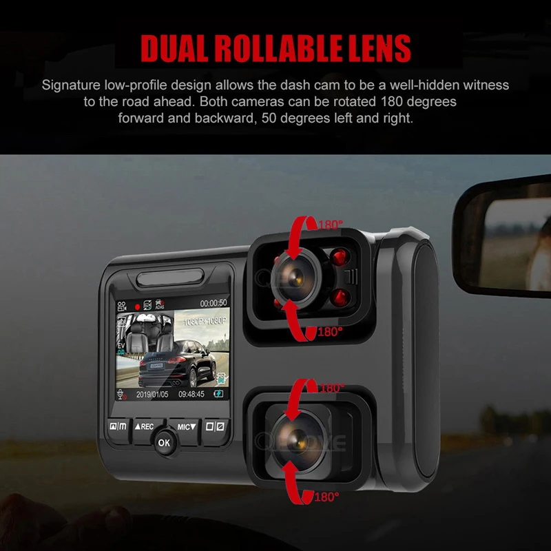 Автомобильный видеорегистратор QPLOVE 4K HD 2160P GPS двойная камера с датчиком движения