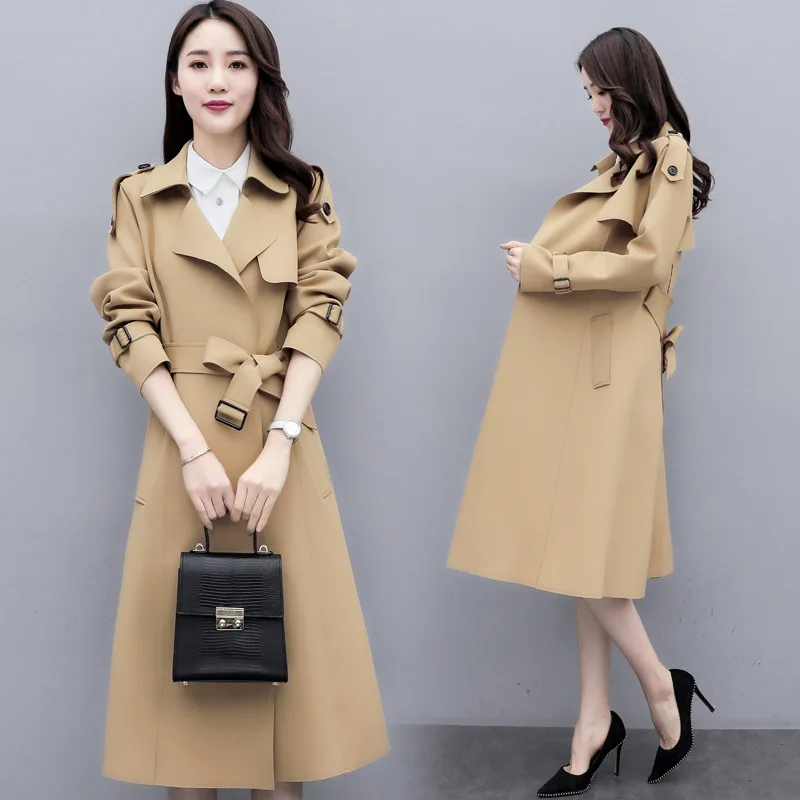 

Autumn Clothing Coat Women's 2019 New Style Korean-style Fashion Popular England Coat Elegant Slimming Mid-length Women Windbrea