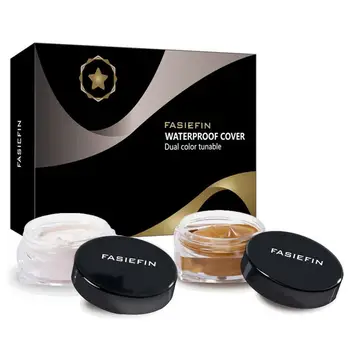 

2-Colored Toned Waterproof Professional Concealer Set Tattoo Concealer Moisturizing Cover Pimple Mark Pores Freckles Brighten