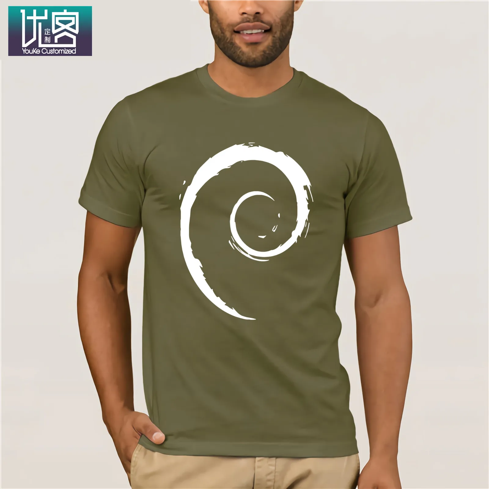 Debian белая футболка с принтом для мужчин 2017 забавная хлопковая Футболка Большой