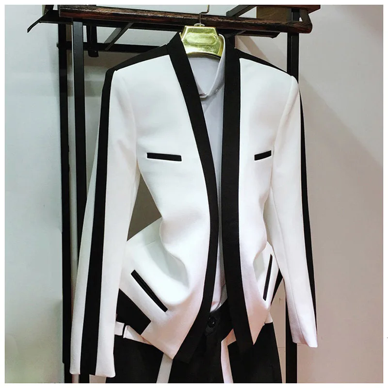 Veste Homme Kostuum капсель делитель Losse Jas Блейзер Masculino Trend Dunne Sectie zelfontpluiing broidegom broiloft Man Pak