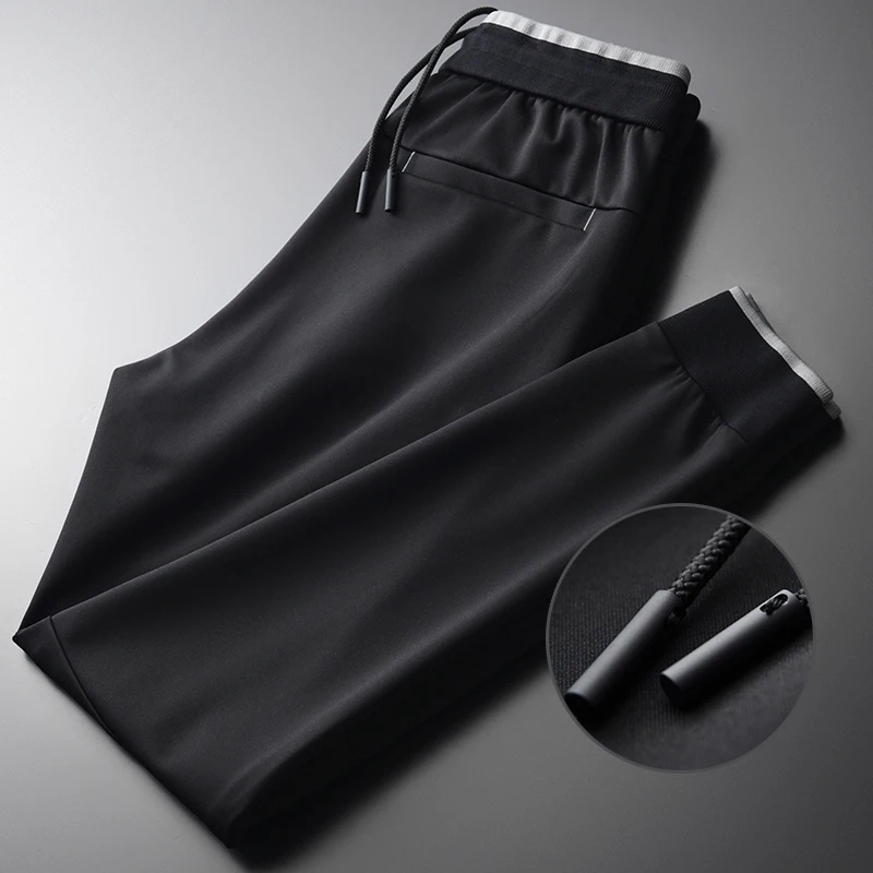 

Minglu Men Pants Luxury Autumn Twill Fashion Contrast Color Slim Fit Mens Trousers Plus Size 4xl Elastic Waist Sport Pants Man