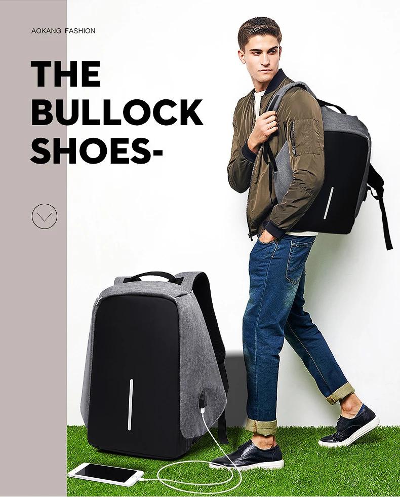 Anti-theft Backpack Bag 15.6 Inch Laptop Men Backpack Waterproof Business USB Charger Rucksack Travel Backbag School Backpack