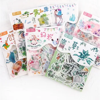 

40pcs/pack Cute Cartoon Flower DIY Deco Stickers Scrapbooking Diary Album Gift Stickers Creative Stationery Stickers