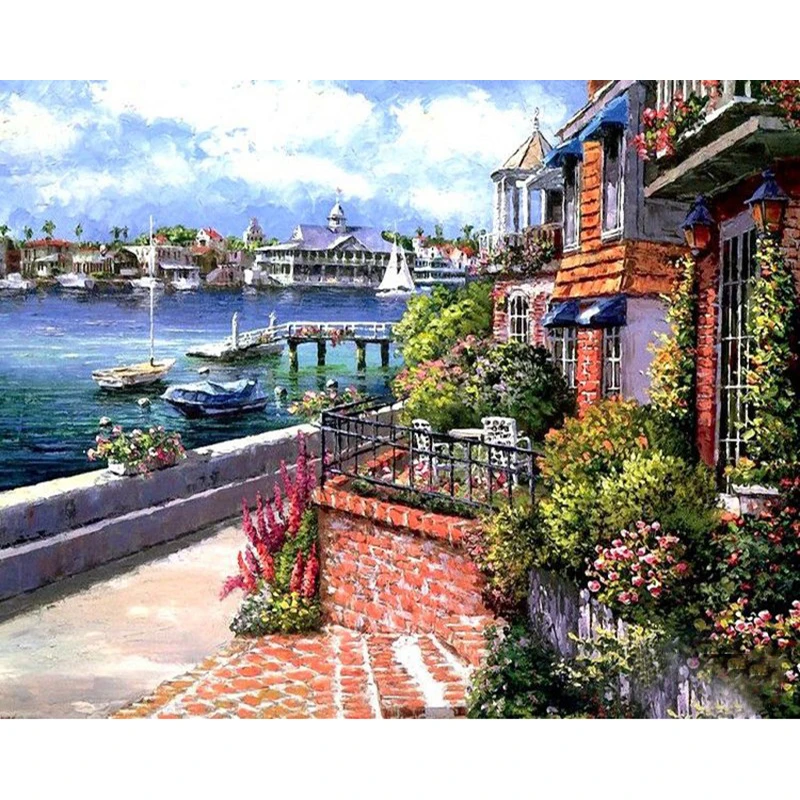 Stunning Sea Scenery DIY Acrylic Paint by Numbers Kit on Canvas