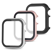 Экран защита на весь корпус для наручных часов Apple Watch 40/44/38/42 мм металлической крышкой серии 5 4 3 бампер с 3D закаленное Стекло пленка аксессуары