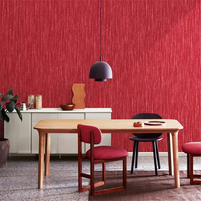 Современные Простые красные льняные обои в стиле ретро красный запрещенный
