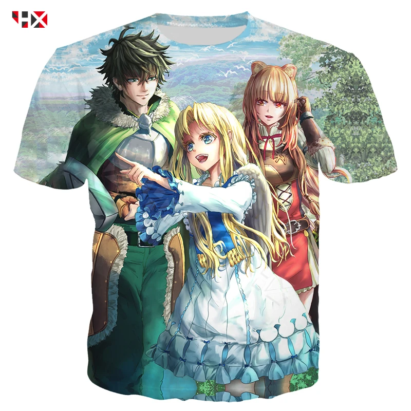 Футболка The Rising of Shield Hero для мужчин и женщин повседневный Модный свитшот с коротким рукавом 3D принтом аниме
