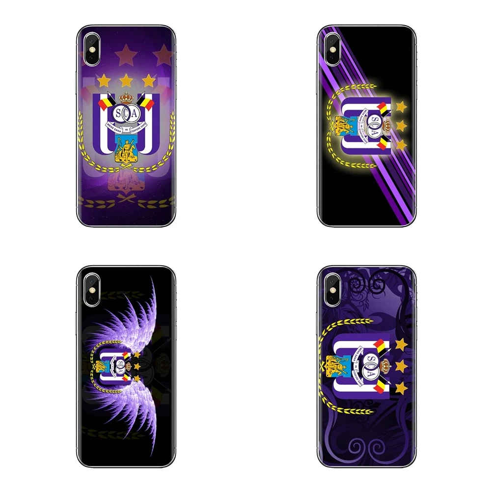 RSC Anderlecht logo football team For iPhone XS Max XR X 4 4S 5 5S 5C SE 6 6S 7 8 Plus Samsung Galaxy J1 J3 J5 J7 A3 A5 TPU Case |
