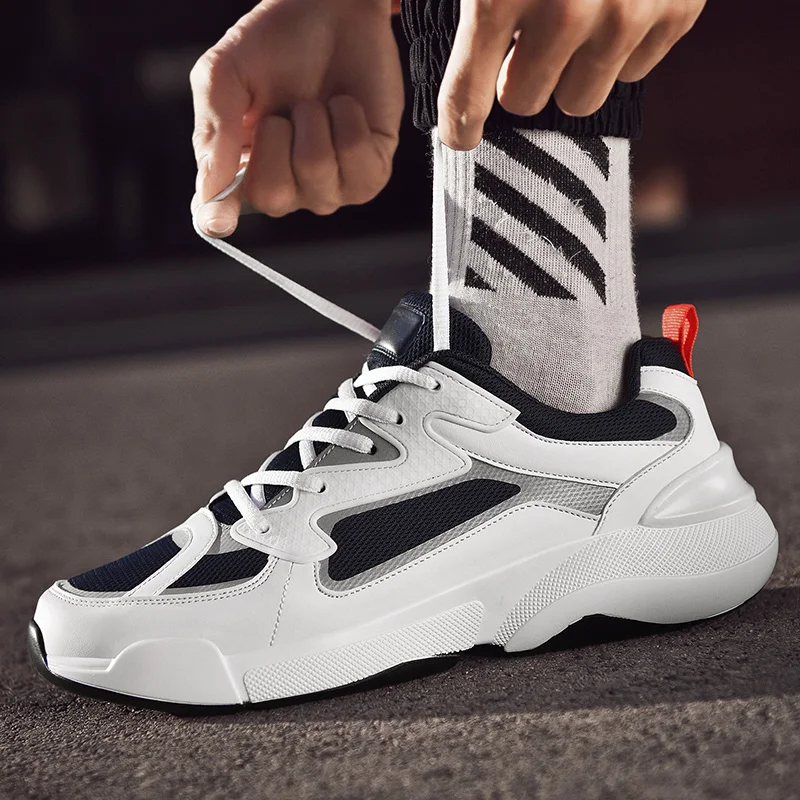 Сетчатые мужские кроссовки, модная повседневная Уличная походная обувь размера плюс, дышащая обувь для бега, Баскетбольная обувь, дропшиппинг, AODLEE