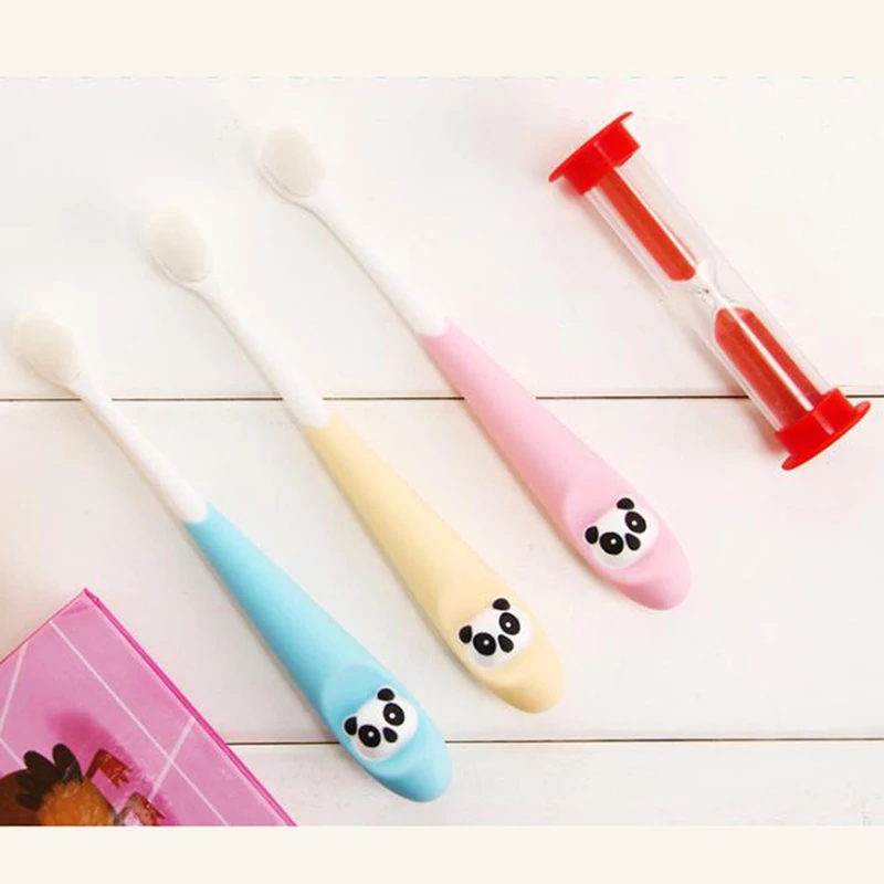 Детская Милая зубная щетка с мягкой щетиной для детей, зубная щетка для обучения зубов с мультяшными животными, зубная щетка для ухода за зубами