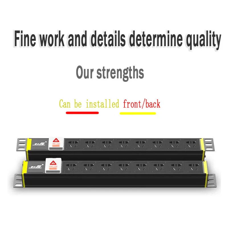 PDU шкаф разъем 2/3/4/5/6/8 AC CN выход Мощность 10A розетки 250V промышленного производства Алюминий сплав Мощность полосы