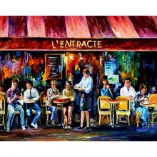 

GATYZTORY Restaurant Scenery Oil Painting By Numbers Kits For Kids Handmade DIY Gift 40x50cm Frame On Canvas Home Wall Art Paint