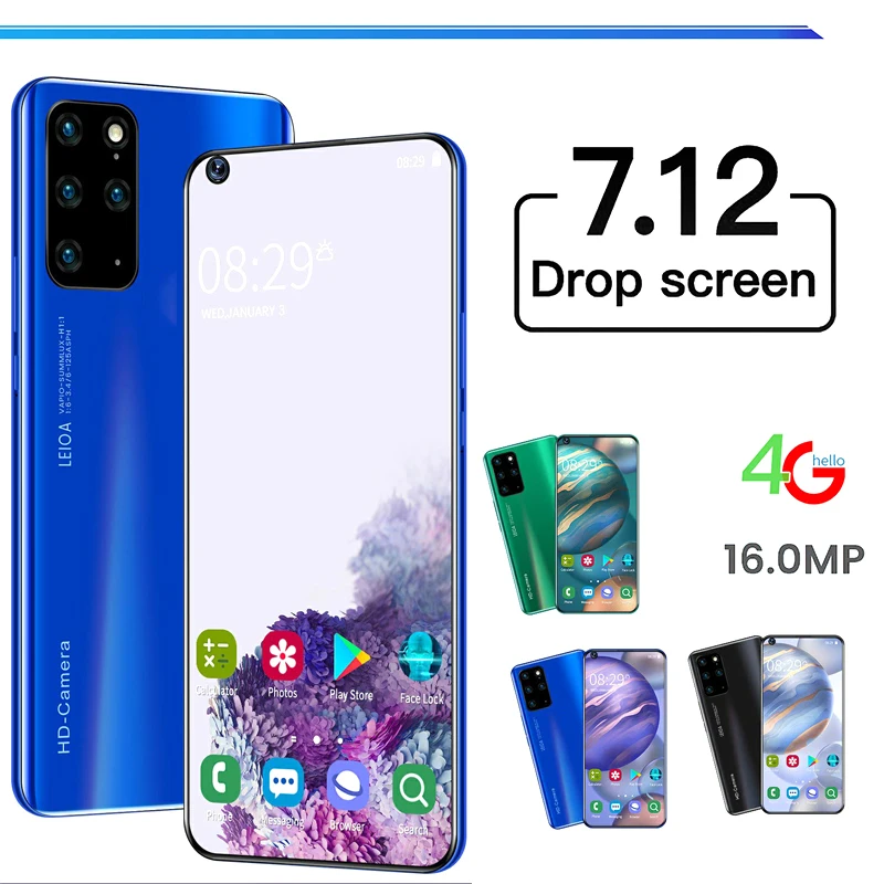 

New S20+ PRO 7.2 Inch Global Version System HD 2320x1080 8g + 256g Dual Card Standby Dual Fingerprint Face Unlock Snapdragon855