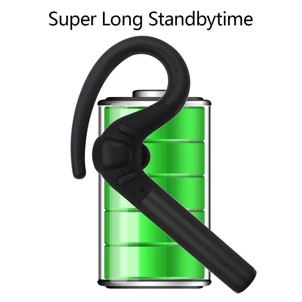 Bluetooth V4.1 Wireless Earphones Built-in Mic Stereo Ear Hook Headset Headphone