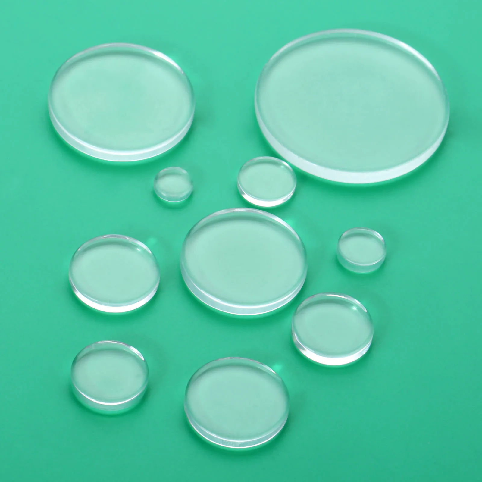 100/50/20/10/5pcs Transparent Glass Refrigerator Sticker Both Side Flat Round Clear Glass Cabochon Handmade Jewelry Accessories