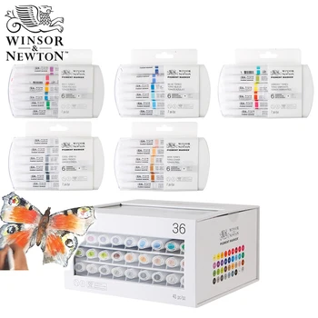 

Winsor & Newton High Quality Pigment Marker 6 Colors Set for Professional Graphic Artist Garment Design Artist Supplies