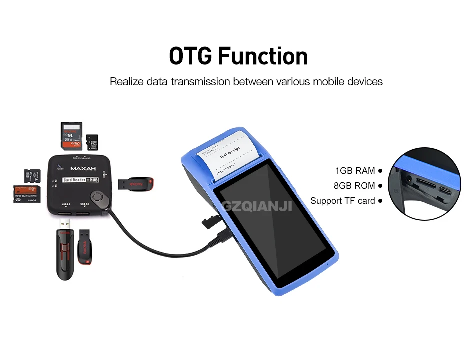 POS PDA Android беспроводной Bluetooth принтер 58 мм wifi считыватель штрих-кодов Ручной терминал Loyverse POS принтер PDA 3g OTG