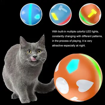 

Smart Induction Bumper Ball USB Electric Pet Ball Pet Toy USB Electric P LED Rolling Flash Fun Ball 2019 New Pet Supplies