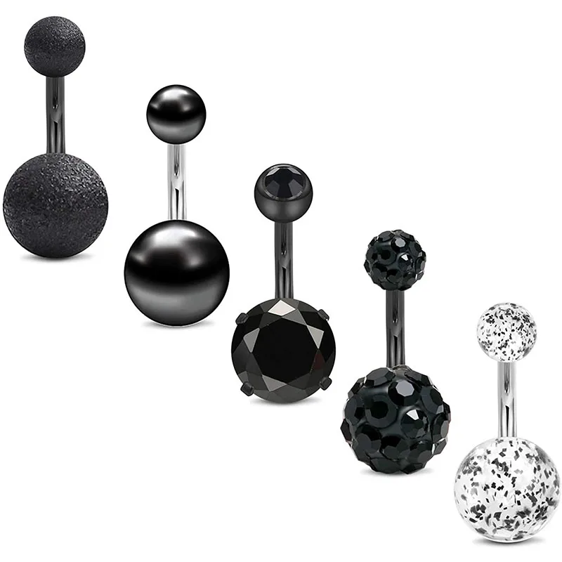 Хирургическая сталь пупка кольца живота Кольца для мужчин и женщин 14 Калибр