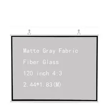 Thinyou Matte Gray Fabric Fiber Glass 120 inch 4:3 Projector Screen Movie HD Home Theater Screen for Party Meeting Display