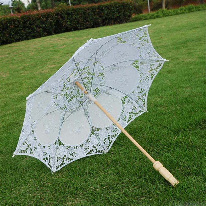 Белый Винтажный кружевной свадебный зонтик косплей реквизит декор Фотография Свадебное кружево для поделок зонт